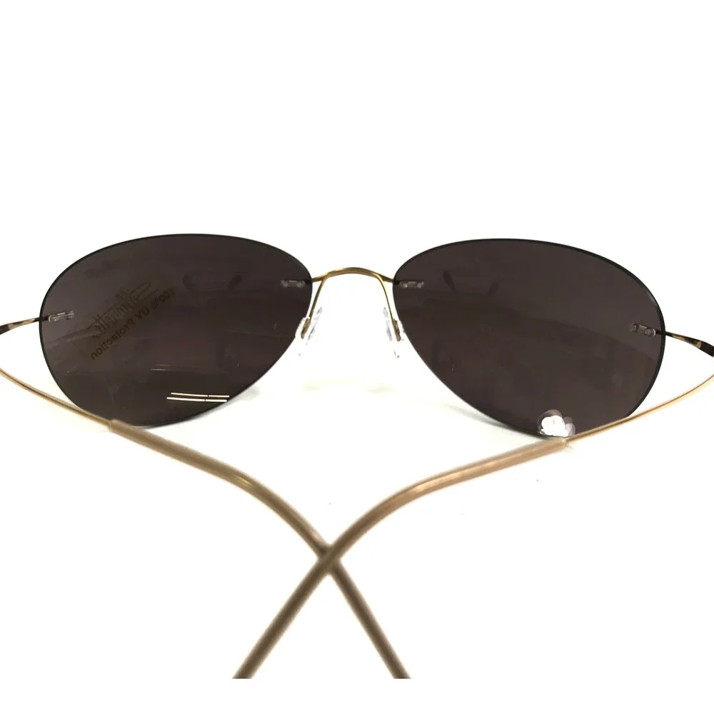 Silhouette Sunglasses M8568 /25 6072 Gold Rimless Frames with Dark Brown Lenses